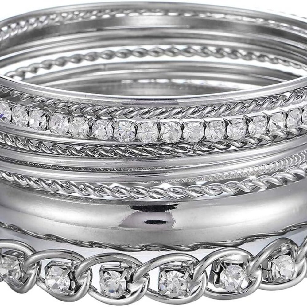 Twisted Multiple Metal Bracelets & Bangles Set Fo… - image 1